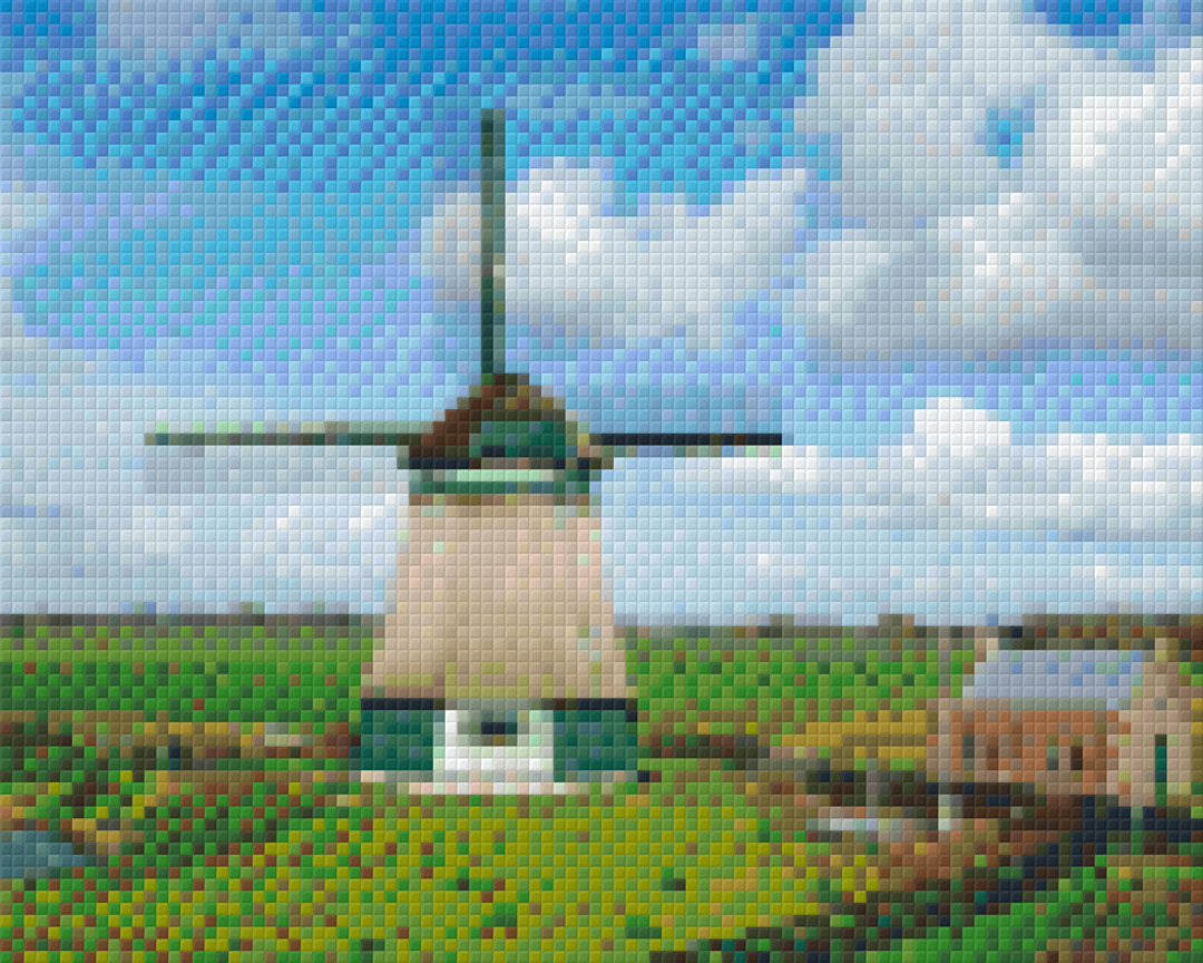 Windmill Four [4] Baseplate PixelHobby Mini-mosaic Art Kit image 0